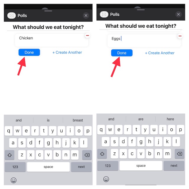 Add options for iMessage polls