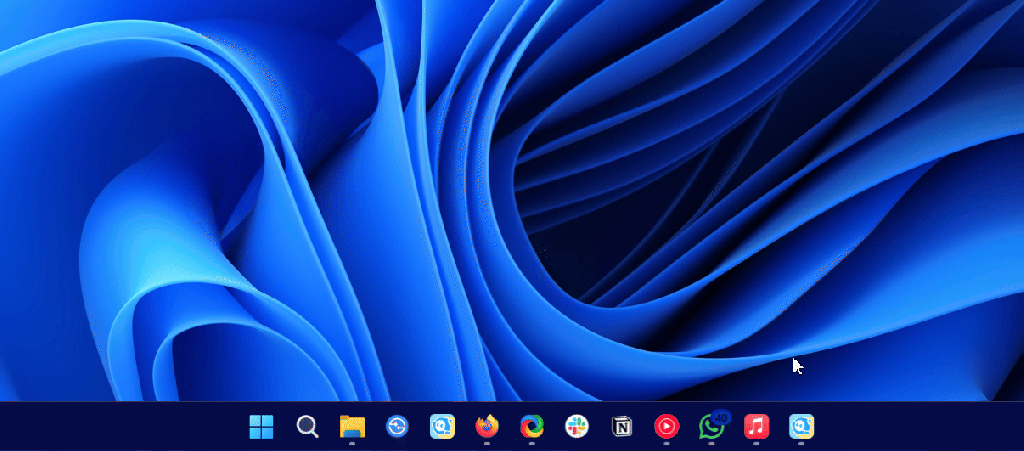 Windows Auto-hide taskbar in action 