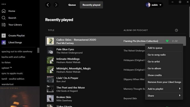 Clear Spotify Listening History