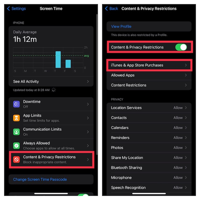 Inhalts- Und Datenschutzbeschränkungen Für Ios