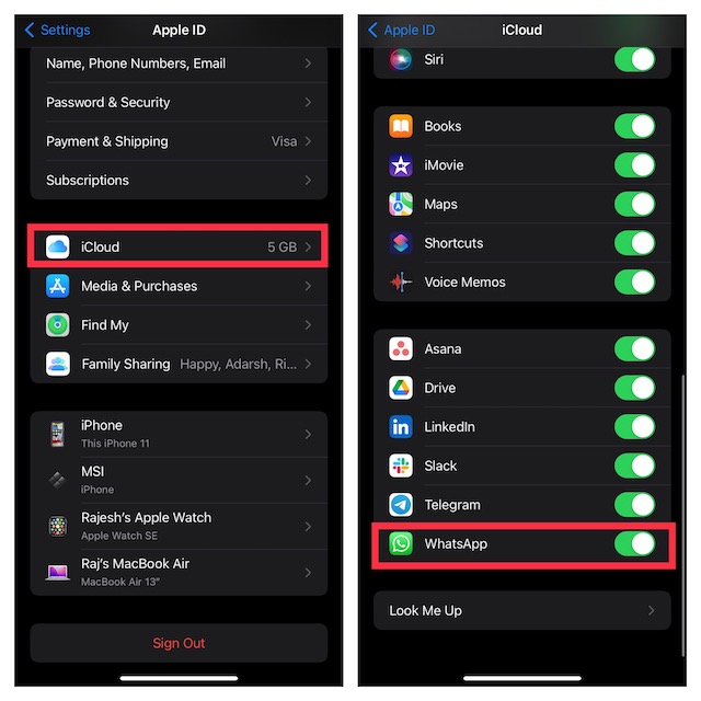 Enable WhatsApp iCloud Backup