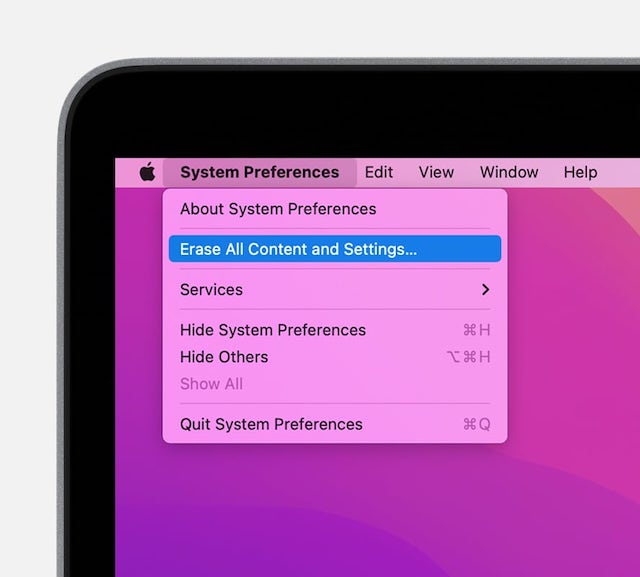 Erase your Mac in macOS Monterey