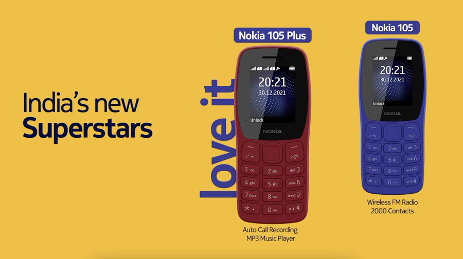 Nokia 105, Nokia 105 Plus feature phones launched in India, price