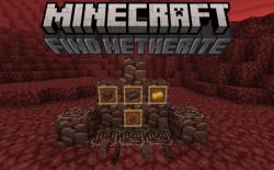 Ancient debris blocks with item frames holding ancient debris, gold and netherite ingots and netherite scrap in Minecraft