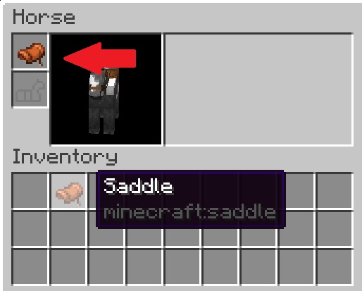 Horse inventory in Minecraft