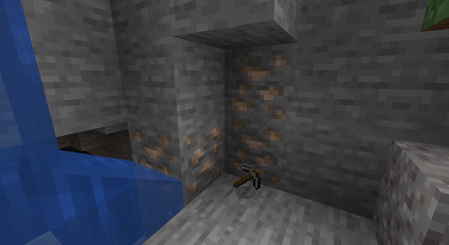 Iron ore with stone pickaxe 