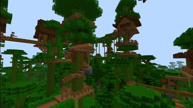 Концепция деревни в джунглях Minecraft