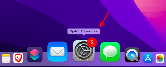 System Preferences icon in Mac Dock