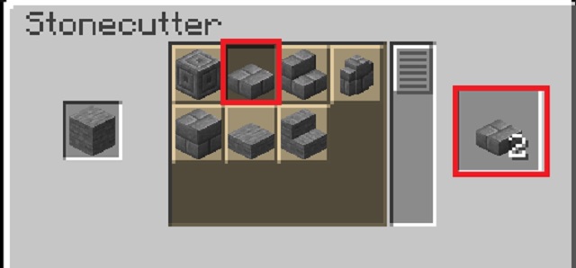 Make stone slabs in Stonecutter of Minecraft