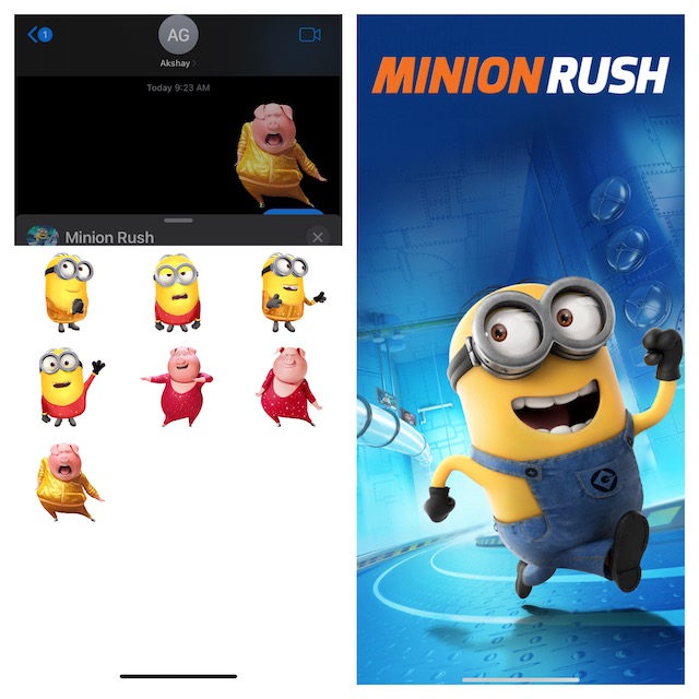 Minion Rush running games for iMessage