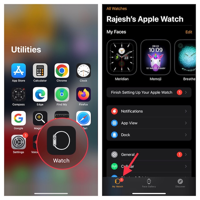 How to turn on find my watch on online iphone