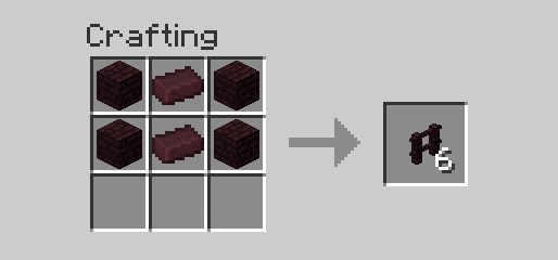 Nether brick fences Recipe