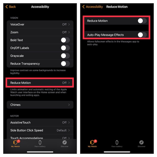 Reduce Motion on Apple Watch