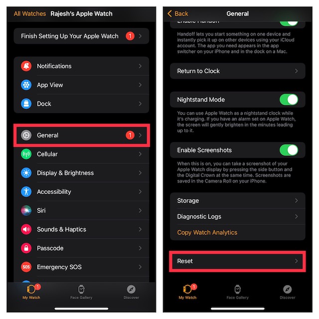 Reset your Apple Watch