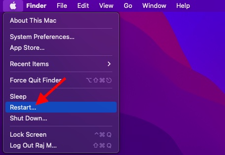 Restart your Mac