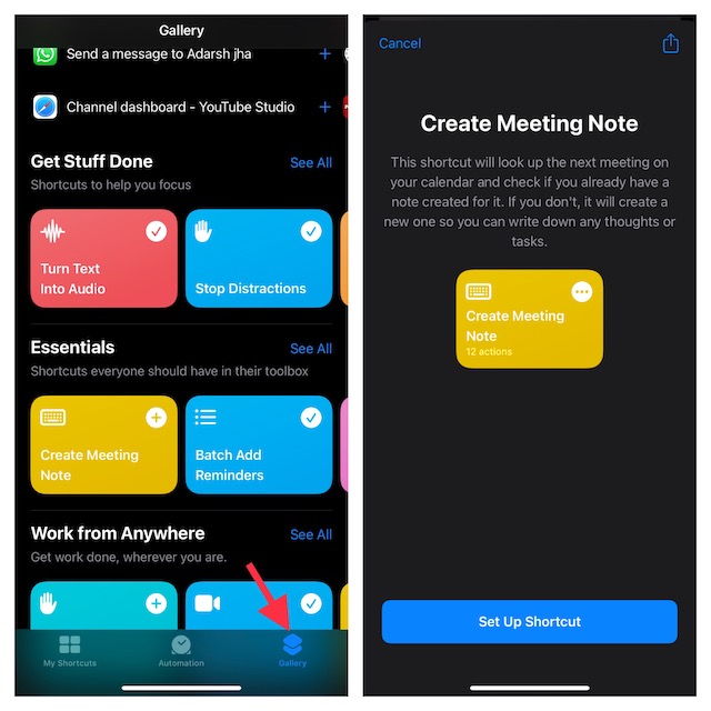 Set up Siri Shortcuts