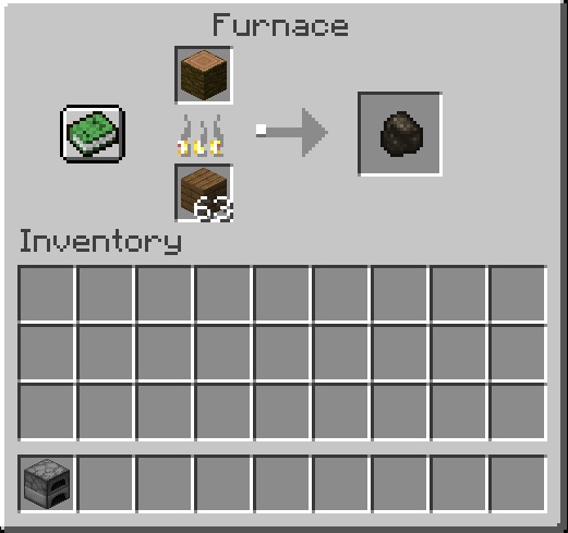 Smelting Log into Charcoal