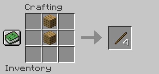 Sticks Crafting Recept Minecraft