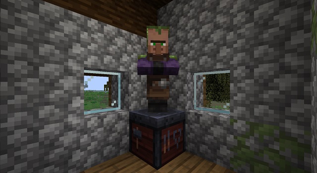 Werkzeugschmied Swamp Villager In Minecraft Mit Schmiedetisch