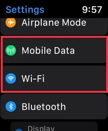 Turn off/on Wi-Fi and Mobile Data on Apple Watch