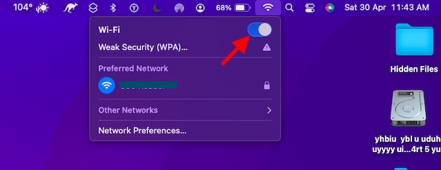 Turn on WiFi on Mac