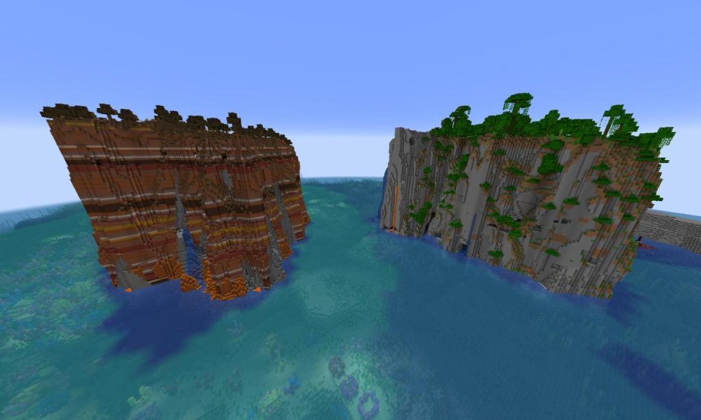 Twin Towering Islands best minecraft seeds