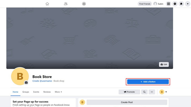 add button to facebook business page