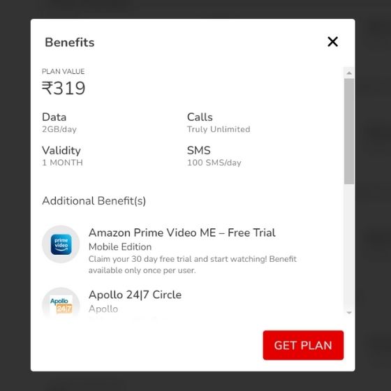 airtel rs 319 prepaid plan launched