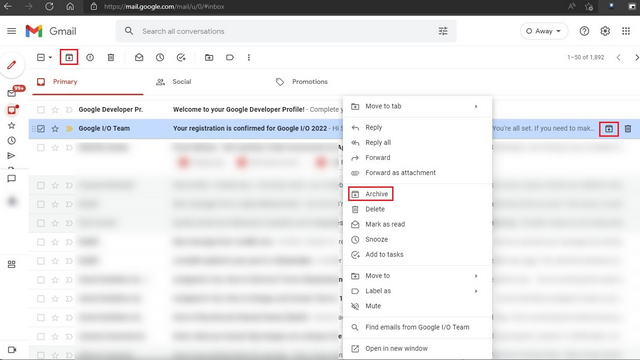 where you can find archived email in gmail
