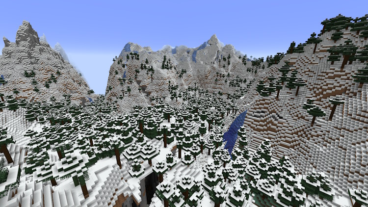 A large grove biome in Minecraft