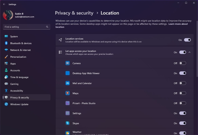 నిర్దిష్ట యాప్ల కోసం స్థాన యాక్సెస్ని నియంత్రించండి