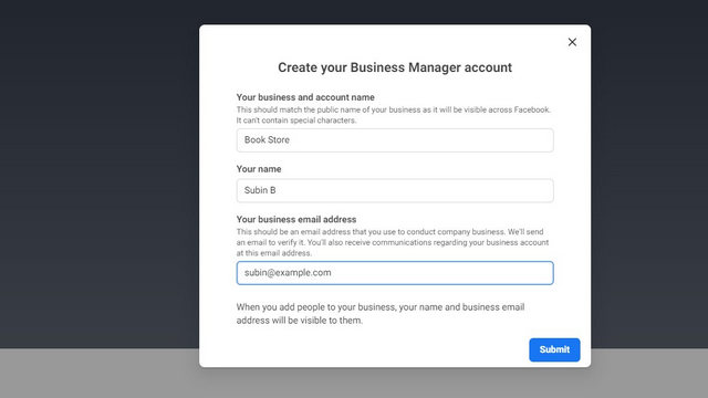 create business manager account
