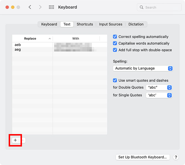 Create New Text Replacement MacOS