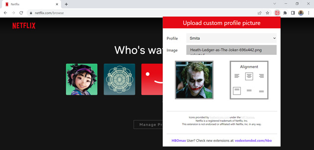 custom profile picture for Netflix