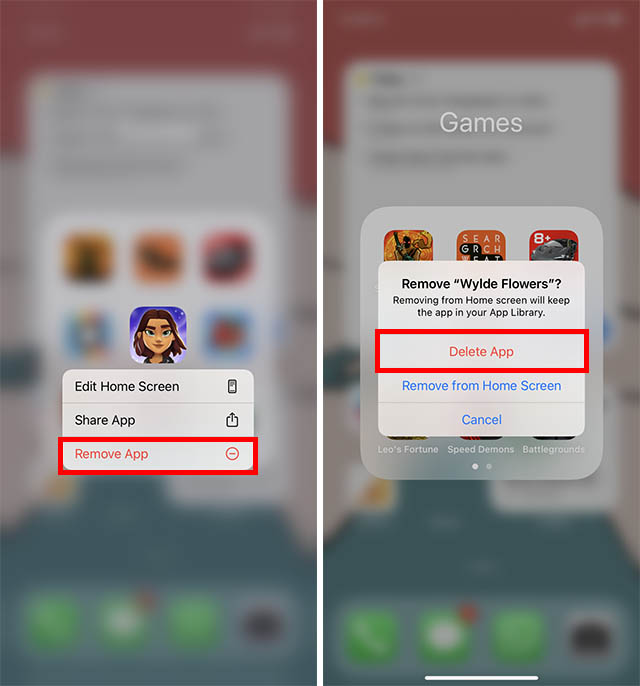 حذف الشاشة الرئيسية لتطبيق iphone