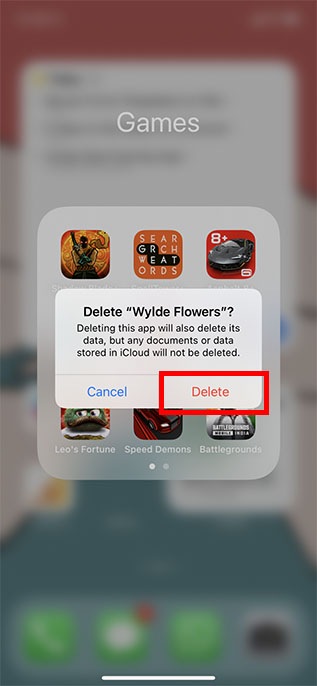 delete apps iphone home screen confirmation dialog