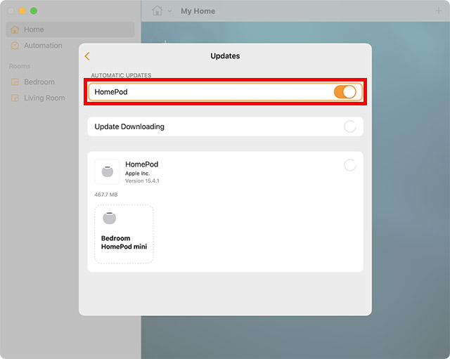 Aktivieren Sie Automatische Updates Für Homepod In Der Mac Home App