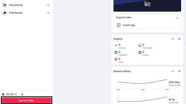 canlı video fb'yi sonlandır