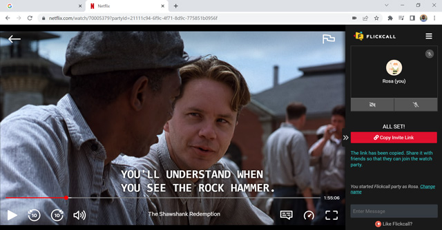 Flickcall extension for netflix