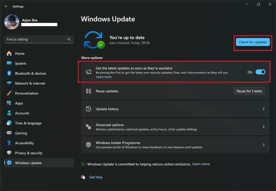 get early windows update