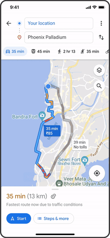 google maps enable avoid tolls option