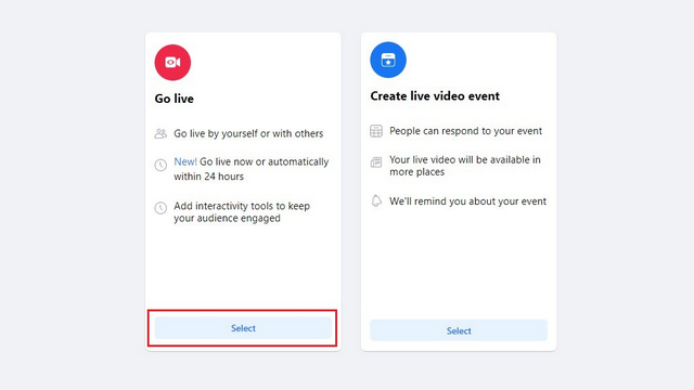 facebook'ta canlı yayına git
