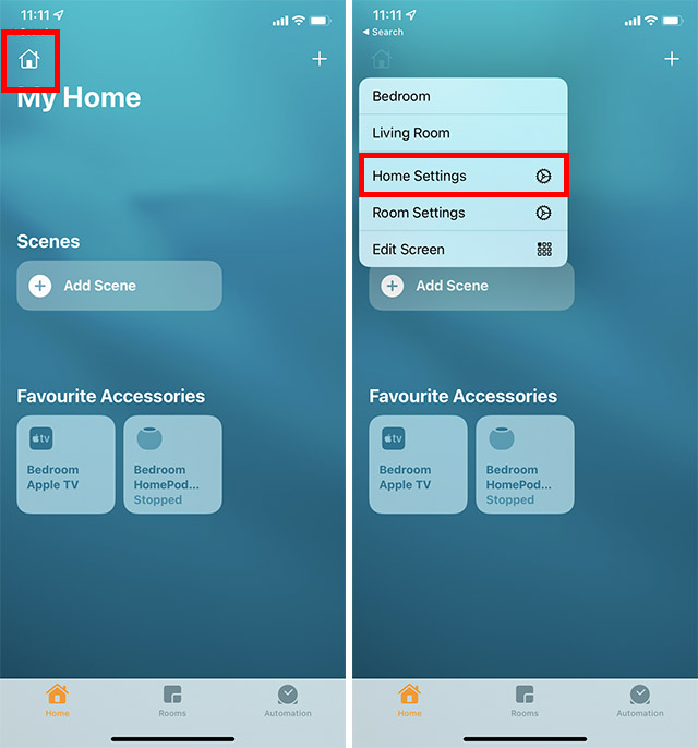 Home-Einstellungen In Der Iphone Home-App