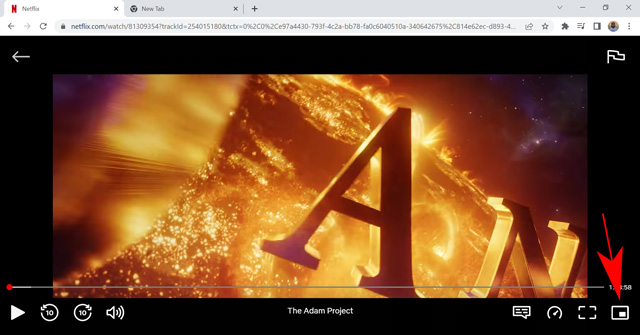 Netflix picture-in-picture control button