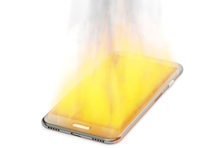 phone catch fire mid air