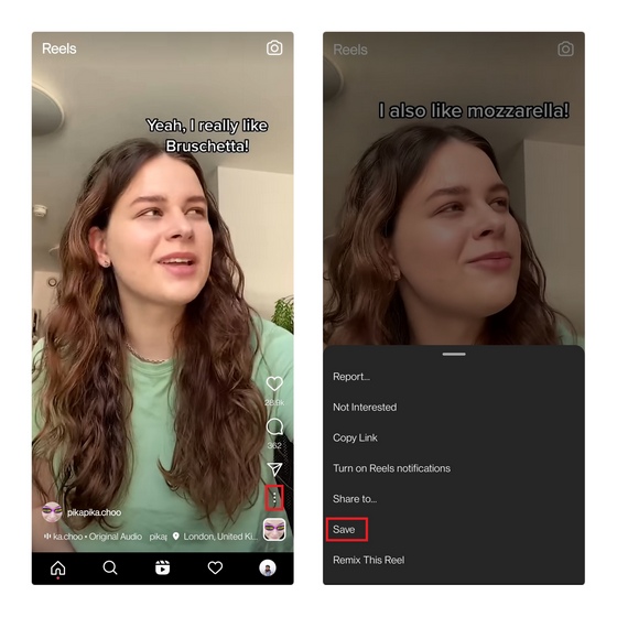 save reel on instagram