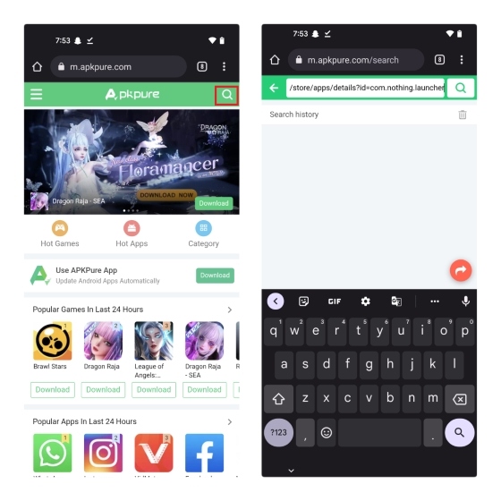 search nothing launcher in apkpure