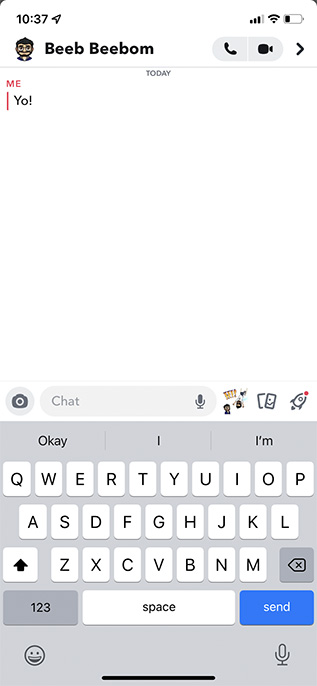 send message on snapchat to see if someone has blocked you
