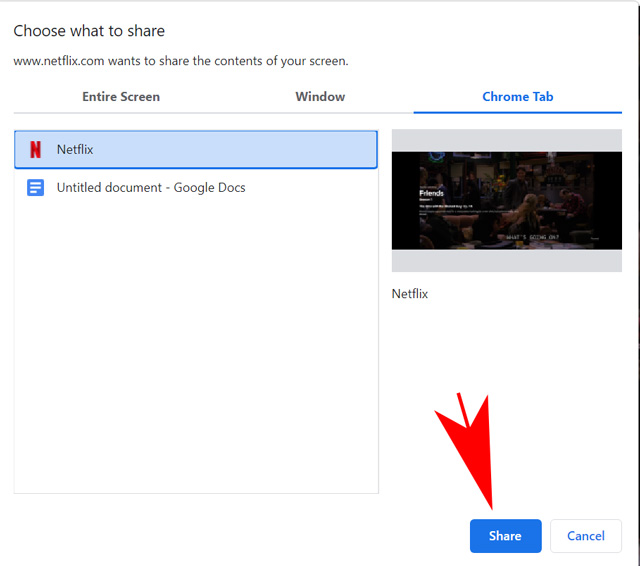 share to start recording to create Netflix gif