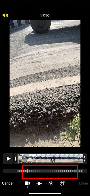 ఫోటోల యాప్లో హైలైట్ చేయబడిన వీడియో యొక్క స్లో మోషన్ భాగం